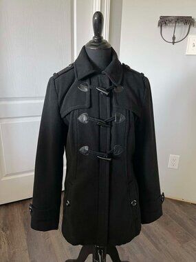 George Women's Black Toggle Wool Jacket size Medium (8-10)
